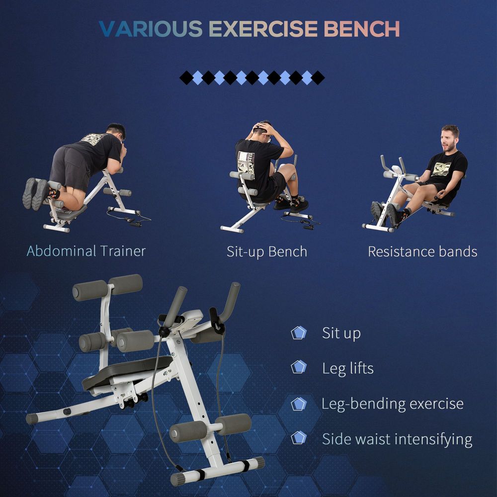 Ultimate Abdominal Trainer: Foldable, Adjustable Steel Frame. Exercise. HOMCOM