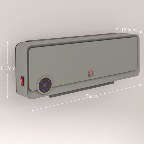 HOMCOM 1000W/2000W Wall Downflow Heater 10-49°C Temperature w/ Timer Remote
