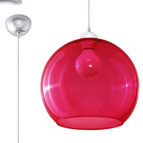Pendant lamp steel, glass Ball minimalistic Design E27