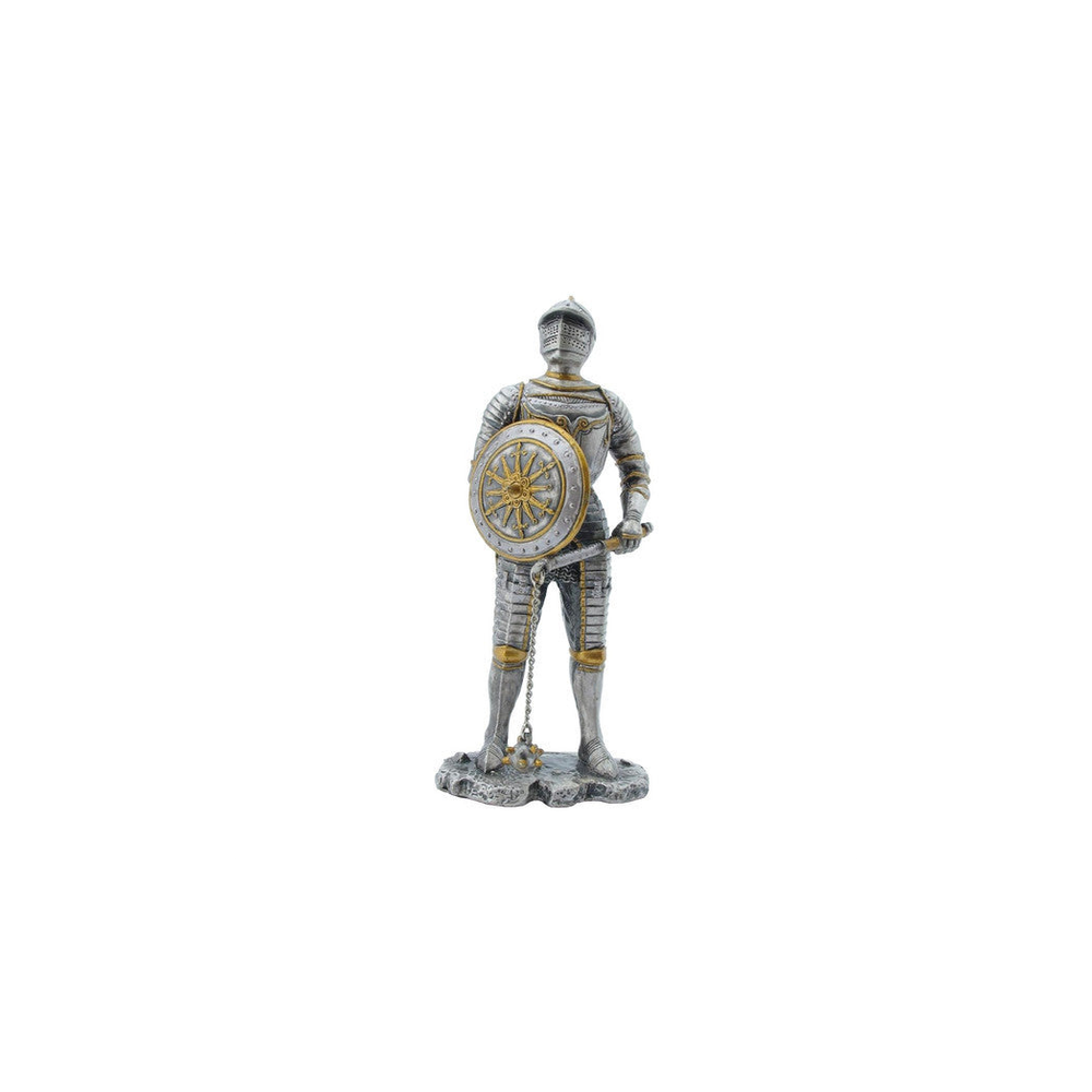 Knight With Shield and Flail - 15th Century (hand-cast statue sculpture) 10.5cm Height