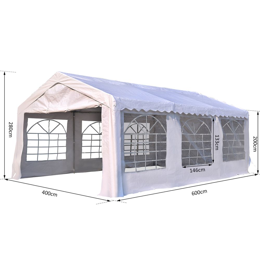 Premium Gazebo Marquee Party Tent - Steel Frame, White