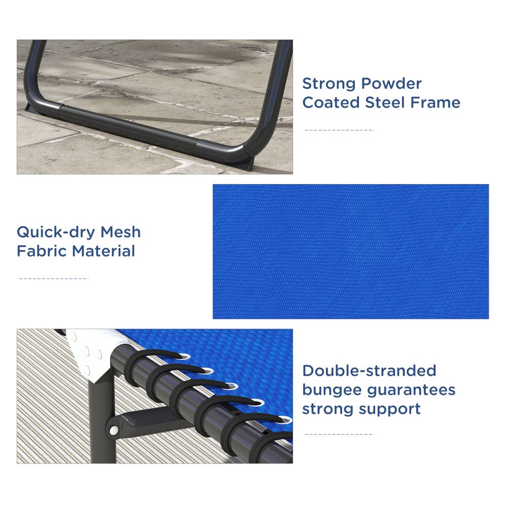 Premium Folding Beach Chair - 2 Pcs Set: 4 Adjustable Positions - Ultimate Comfort - Portable, Blue