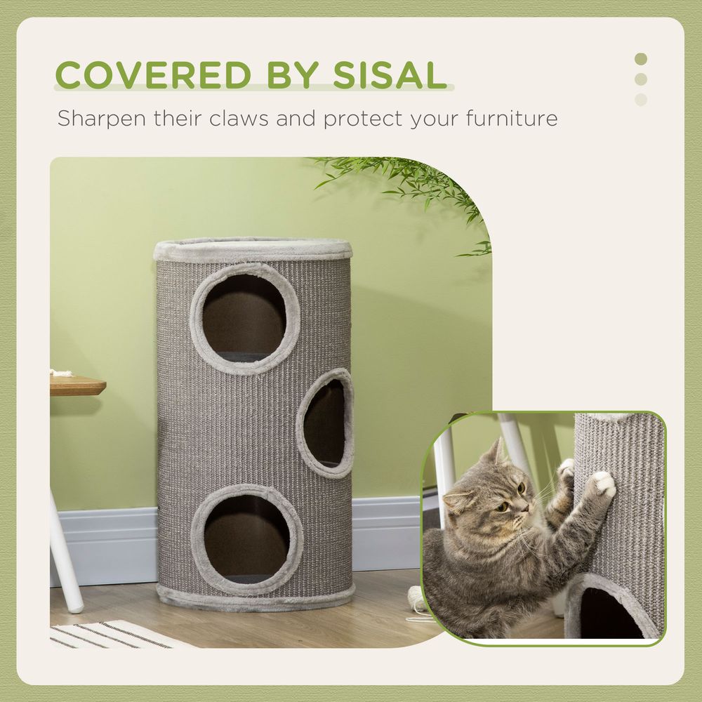 Premium Cat Barrel Kitten Tree Tower - Sisal-Covered, Cozy Platform - Ideal for Indoor Cats