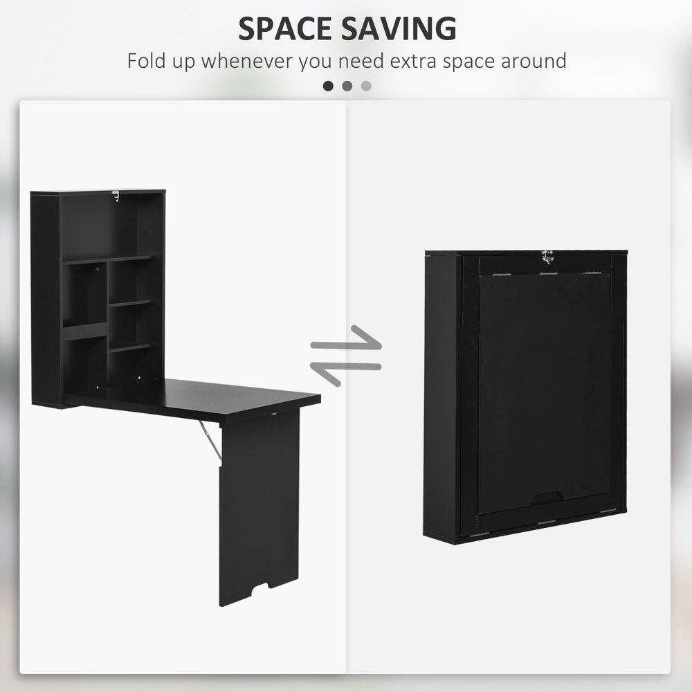 Folding Wall-Mounted Drop-Leaf Table - Multifunction Black - Quality Guaranteed