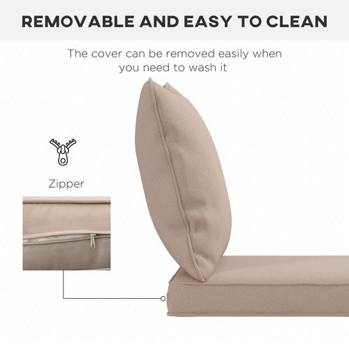 Outsunny One-piece Outdoor Back and Seat Cushion for Garden, Beige