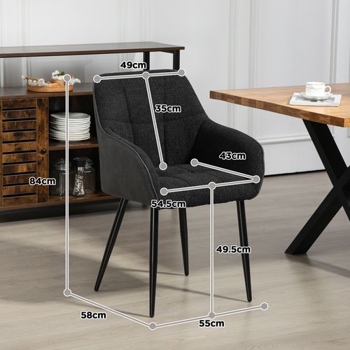 HOMCOM Accent Chair w/ Foot Pads and Chenille Fabric Arm Chair