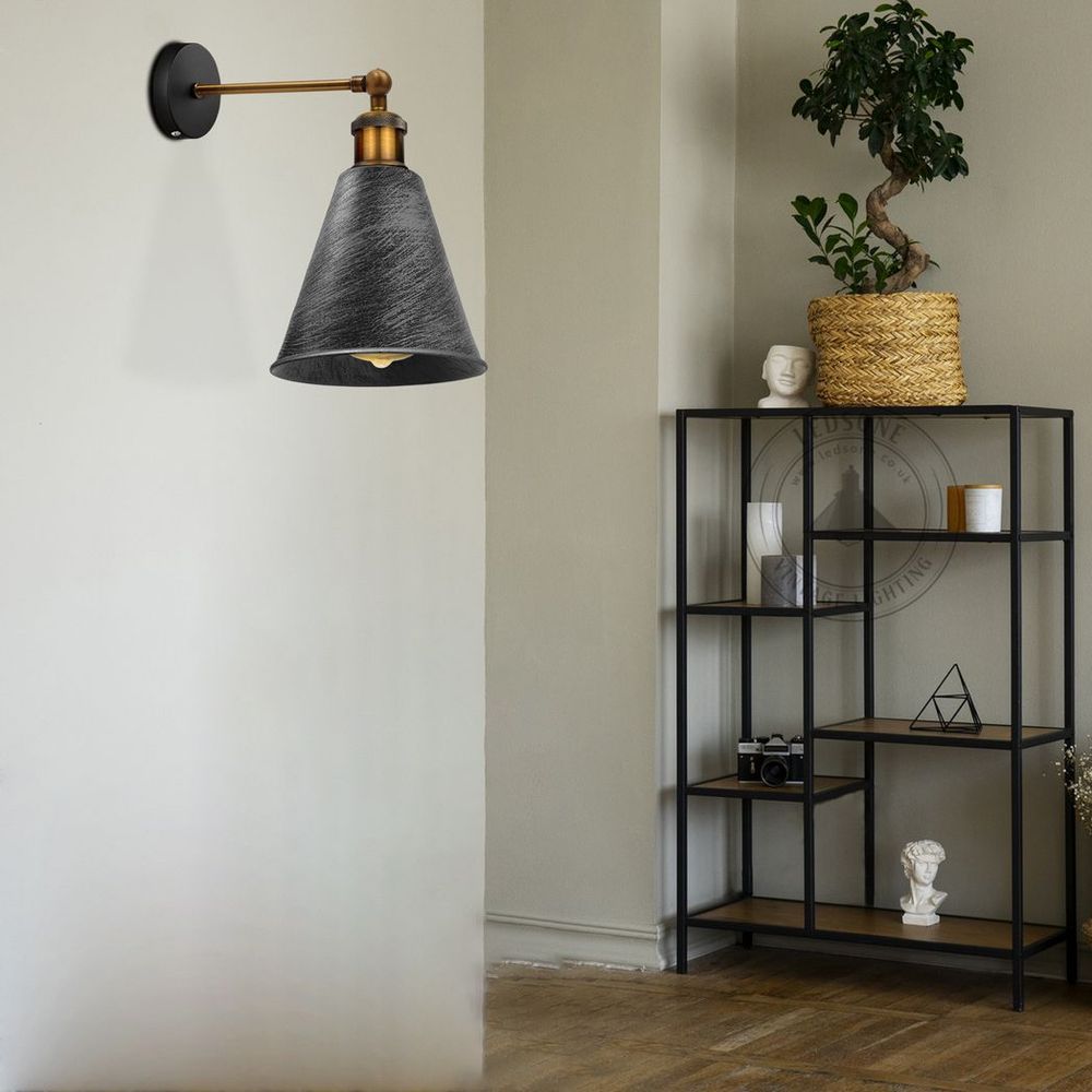 Vintage Retro Industrial Brushed Silver Wall sconce Metal Wall Light Wall Lamp