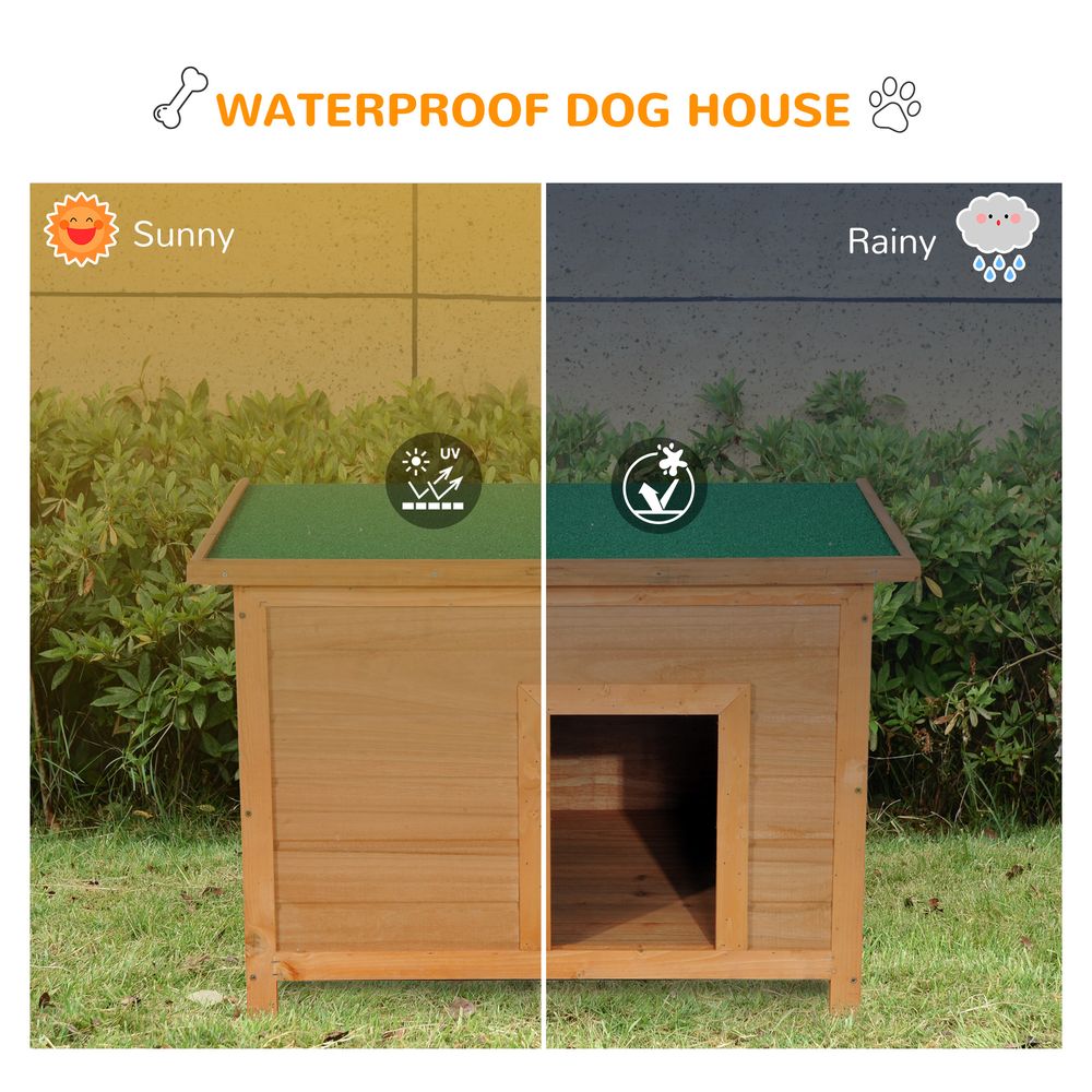 PawHut Wooden Dog Kennel Elevated Dog Pet House w/ Open Top 85W x 58D x 58H cm