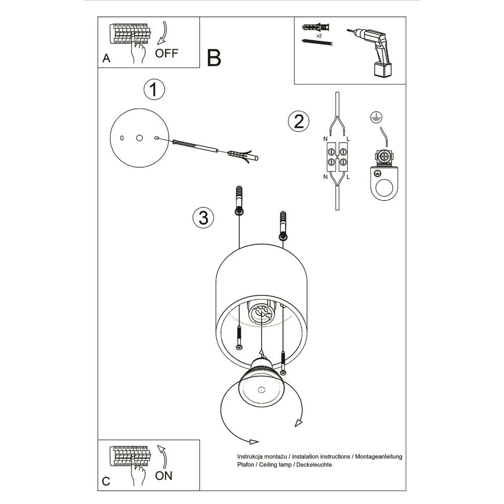 Ceiling lamp aluminum Orbis modern Design G9