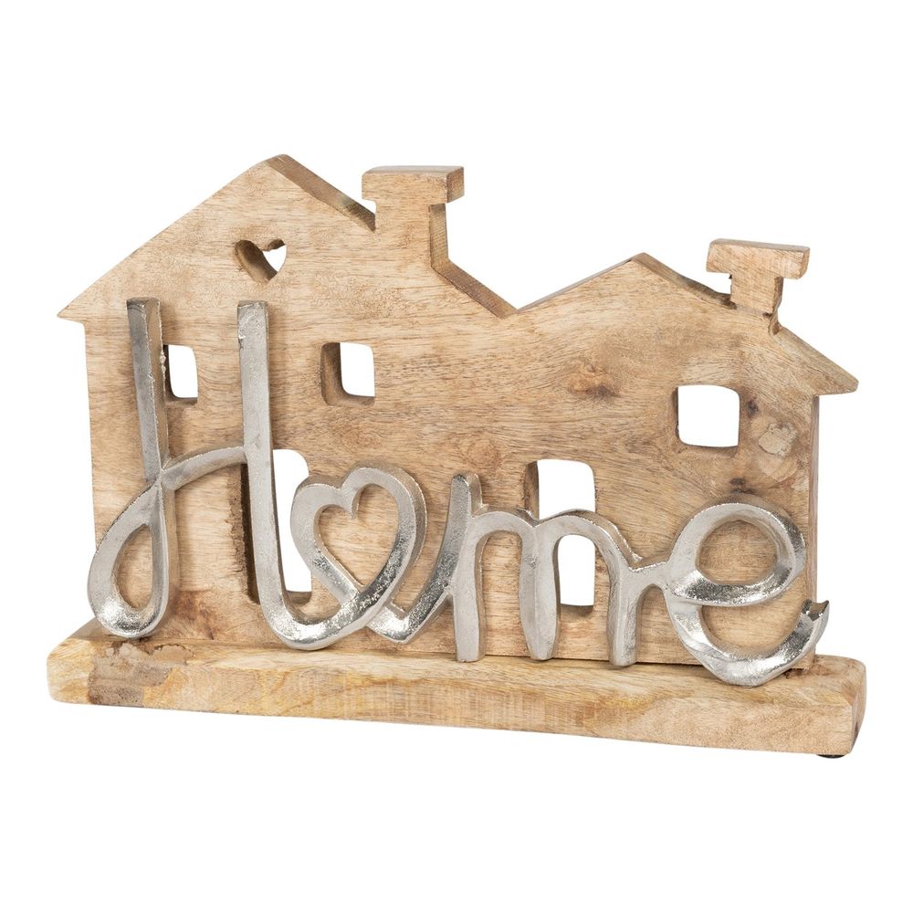 Silver Home Words Wooden House Decoration