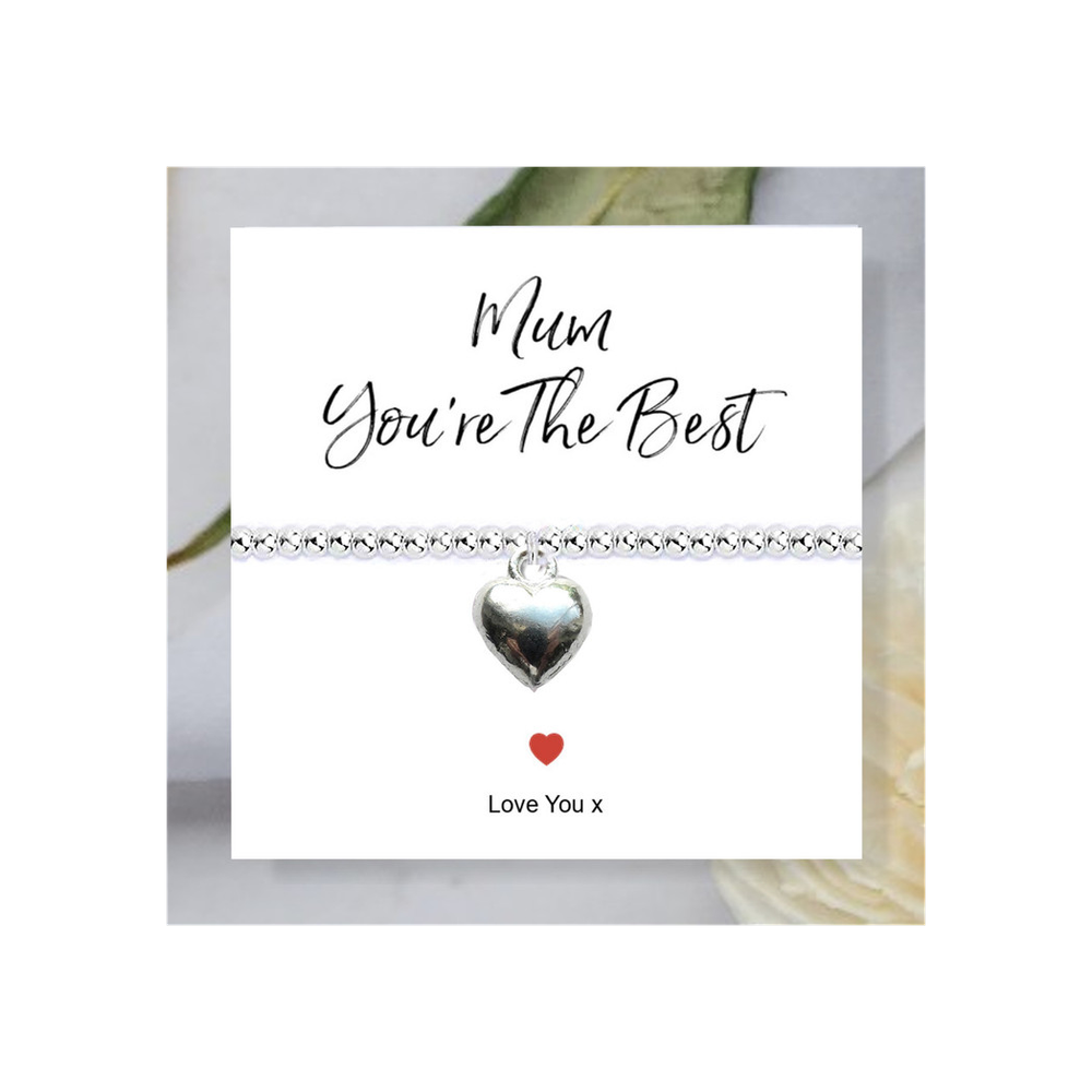 Mum You're The Best Stretch Beaded Bracelet & Card