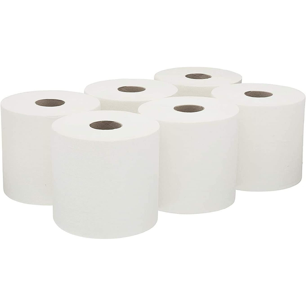 ASPECT Kitchen Rolls Centrefeed (24 Rolls, White) | 2 Ply Embossed Pattern Paper Towels | Strong and Absorbent Tissue Paper | UK Supplier | Wipe Away | Perfect for Commercial & Kitchen Use