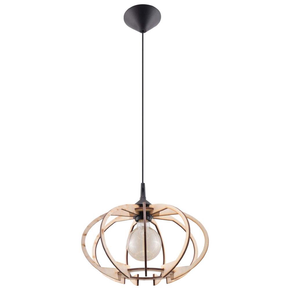Scandinavian Design Wood Pendant Lamp - Mandelino E27