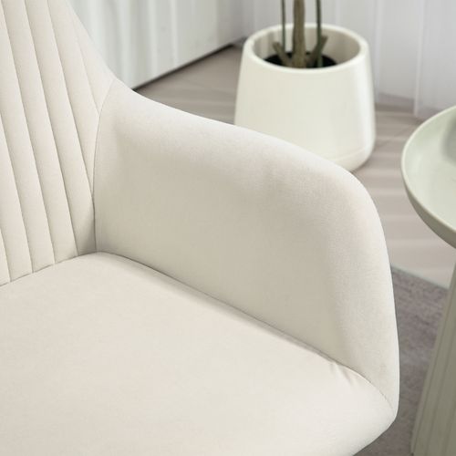 HOMCOM Modern Accent Chair Velvet-Touch Upholstered Armchair