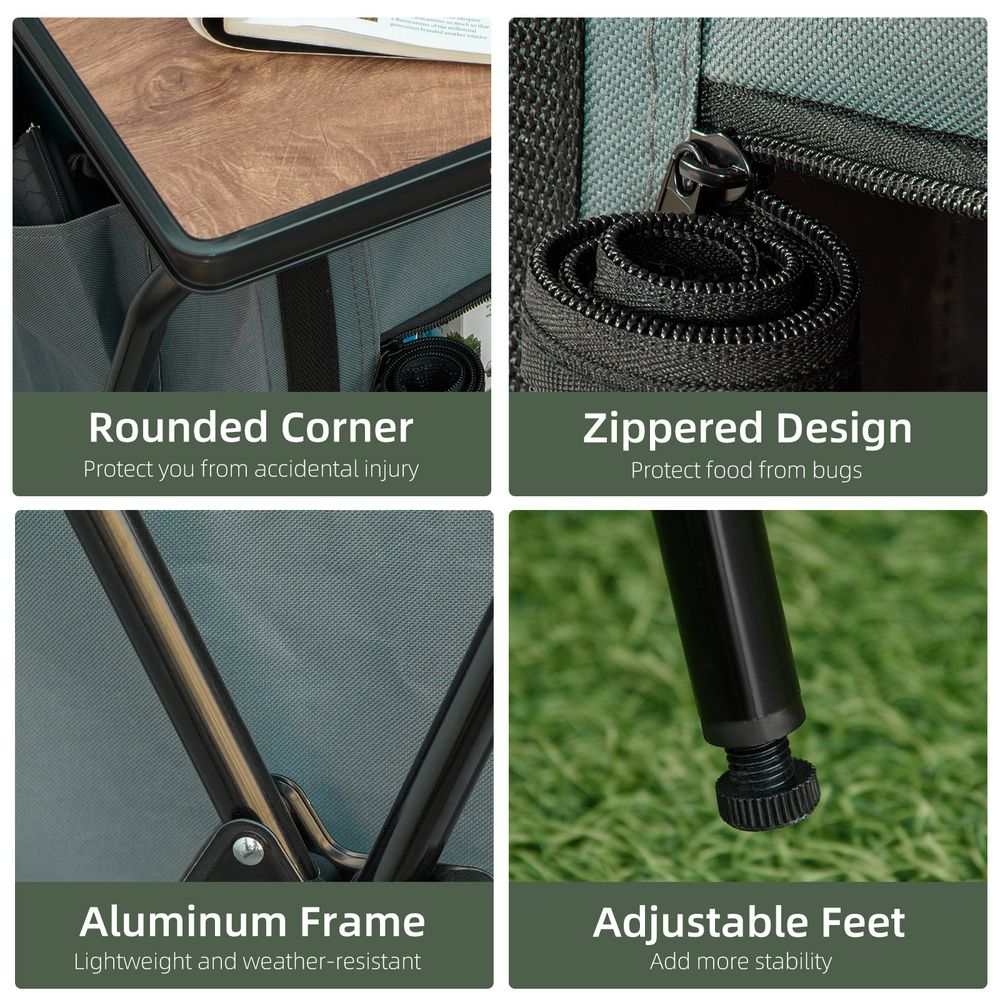 Portable Foldable Camping Cupboard w/ Carrying Bag & Shelves - Outsunny