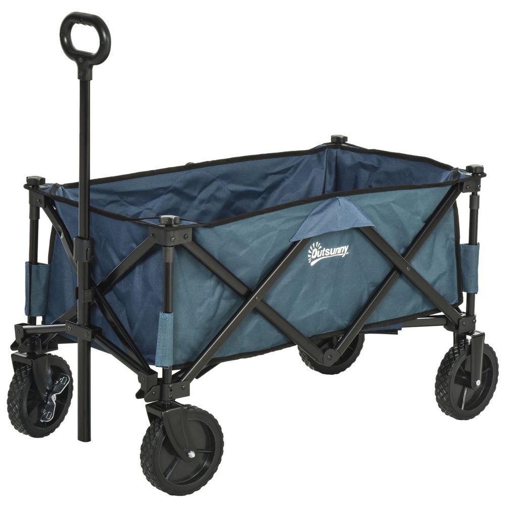 Foldable Pull Along Cart: Spacious Cargo Wagon Trailer for Beach & Garden, High Quality