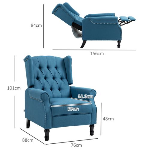 HOMCOM Manual Reclining Armchair Recliner with Footrest