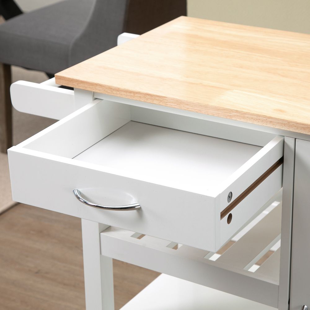 Kitchen CartUtility Kitchen Island with Storage Drawer, White
