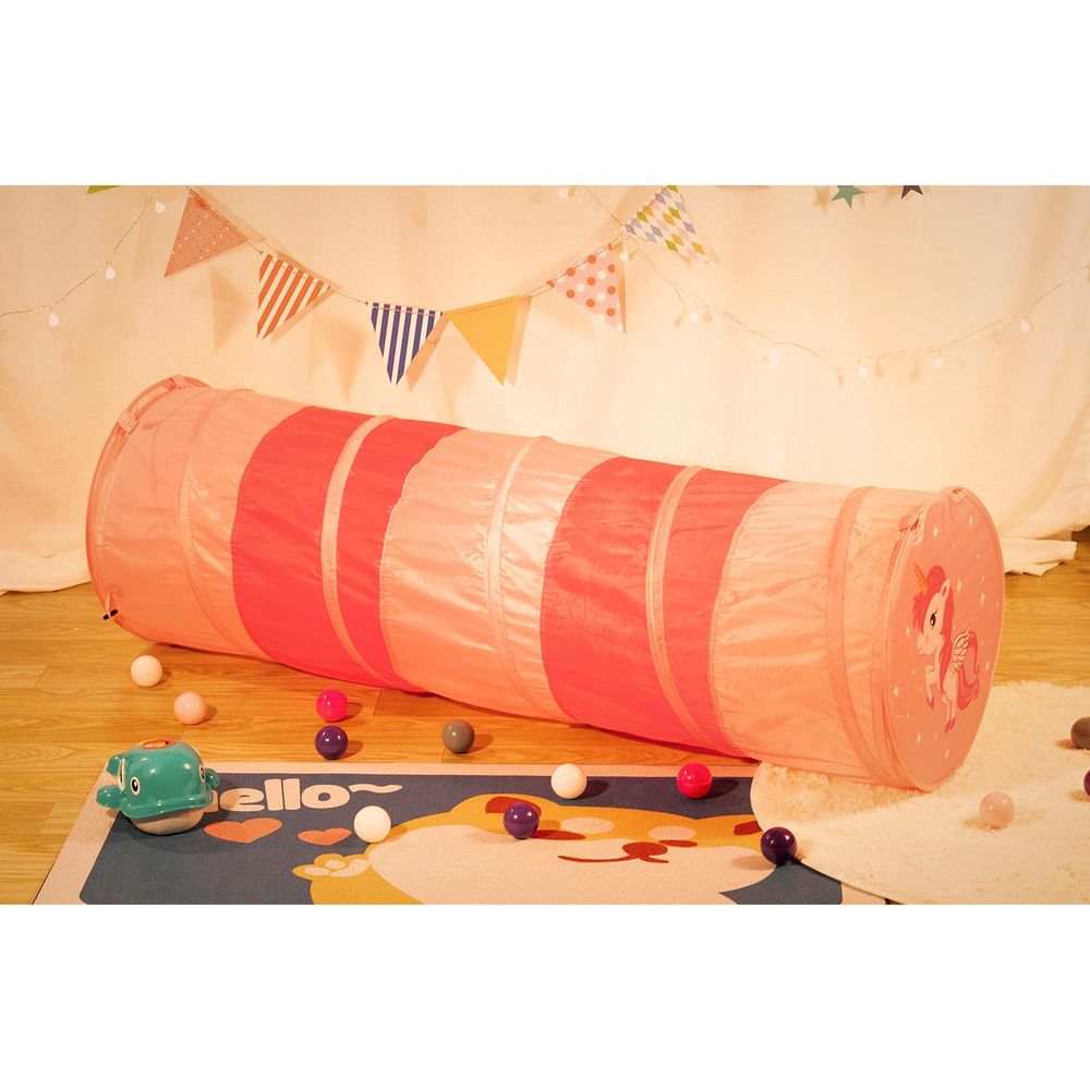 SOKA Play Tunnel Pink Pop Up Unicorn Indoor or Outdoor Garden Play Tent for Kids Childrens