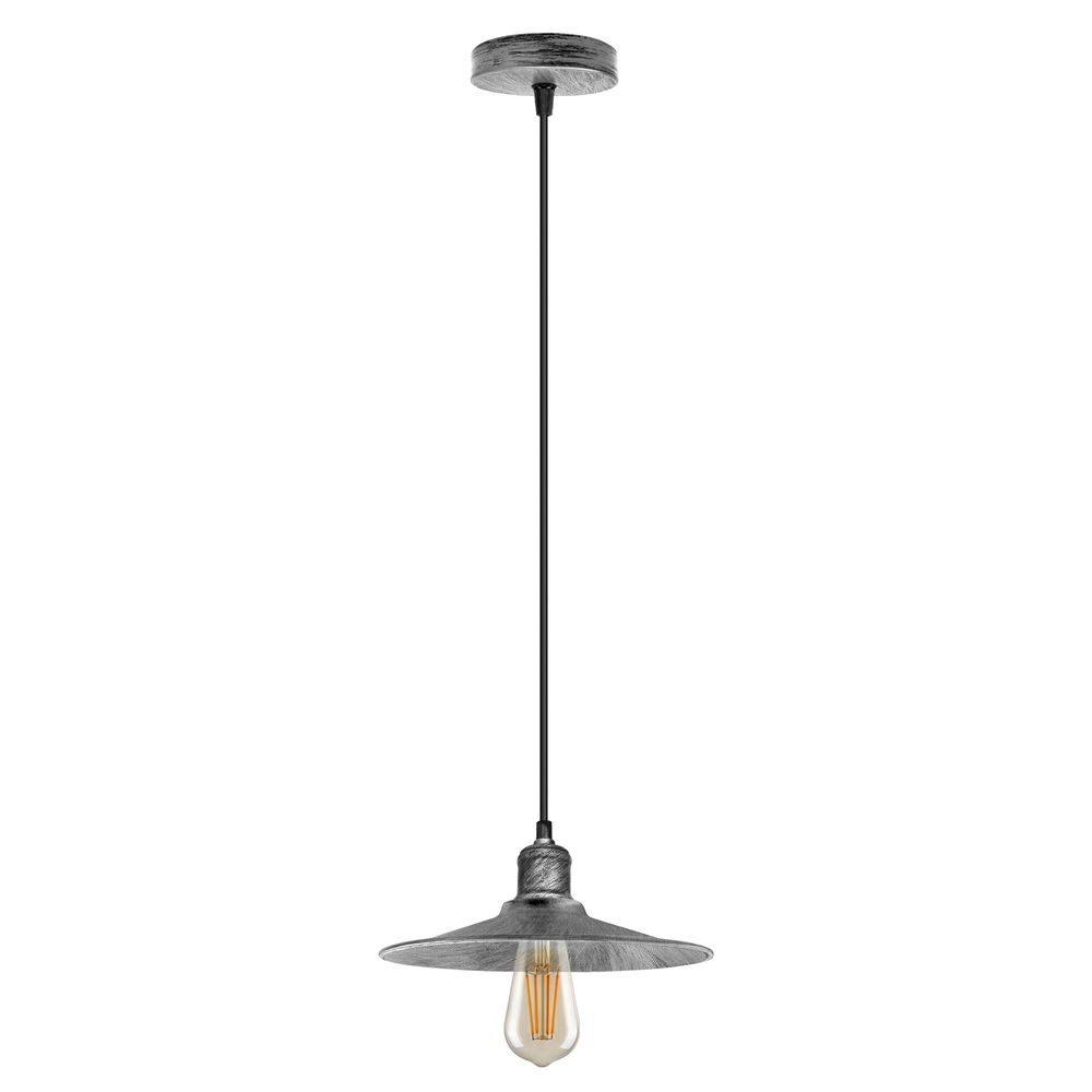 Vintage Ceiling Pendant Light - Rustic Metal Shade - Stylish and Elegant Design - Dimmer Compatible - High Quality