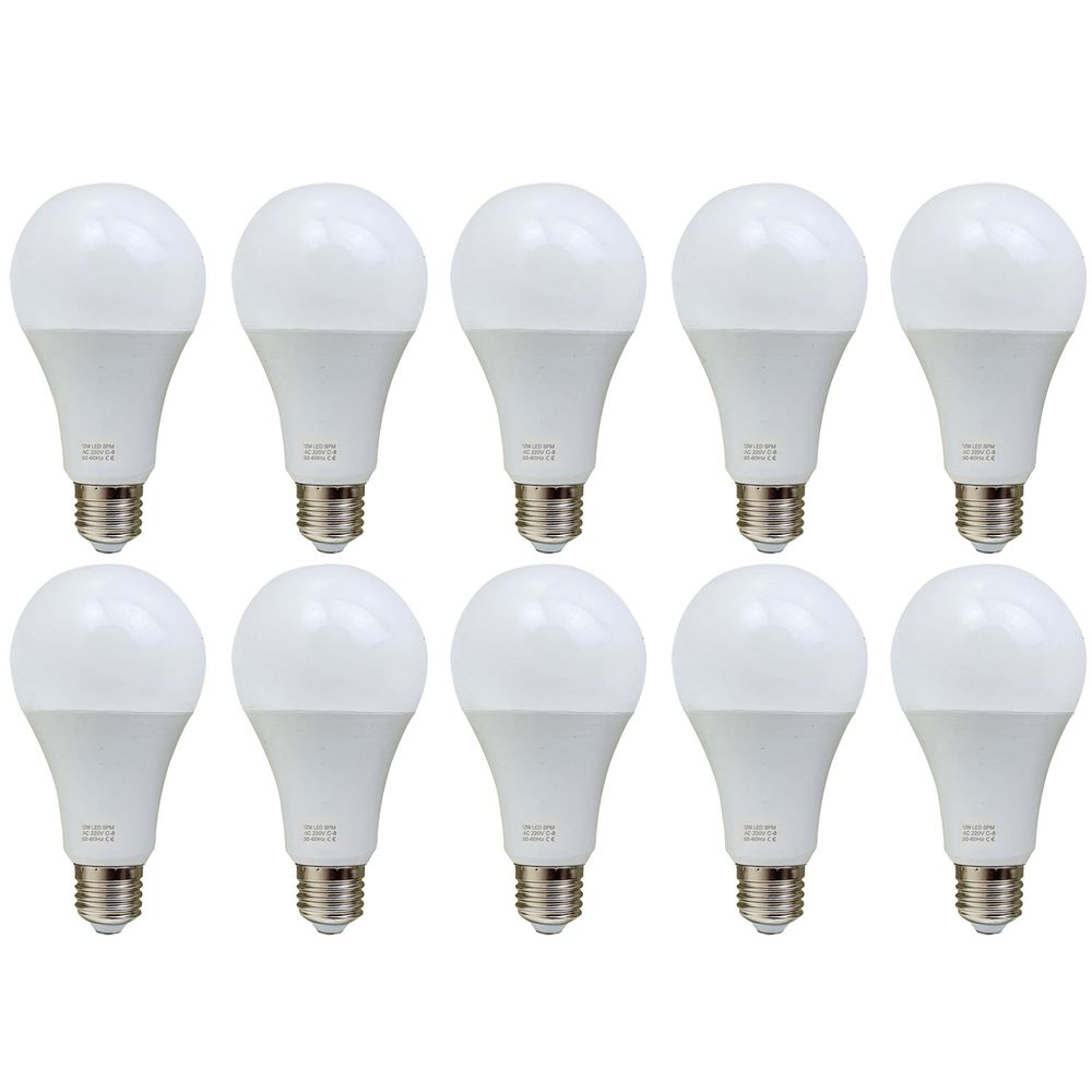 12W E27 Screw LED Light GLS bulbs, Energy Saving Edison  Cool White 6000K non dimmable lights