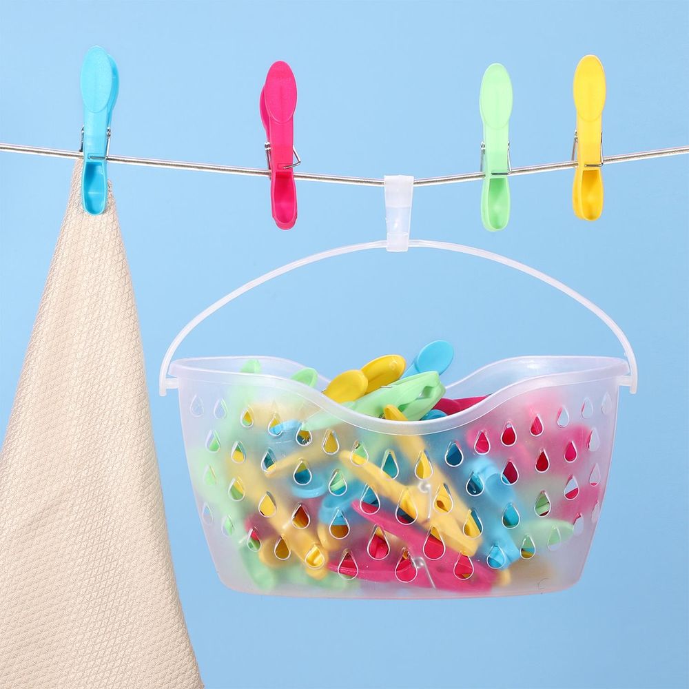 Premium Plastic Clothes Pegs - 36 Piece Set - Multicoloured - Strong Grip