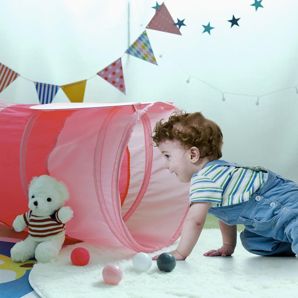 SOKA Play Tunnel Pink Pop Up Unicorn Indoor or Outdoor Garden Play Tent for Kids Childrens