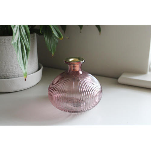 Pink Glass Candle Holder
