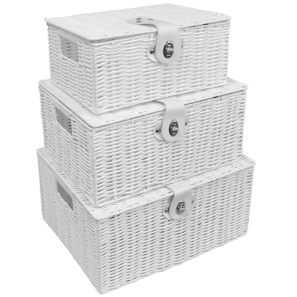Asab Handwoven Wicker Basket Set - Ideal for Storage, Decor, and More. Portable with Handles. Set of 3. High Quality."(80 characters)