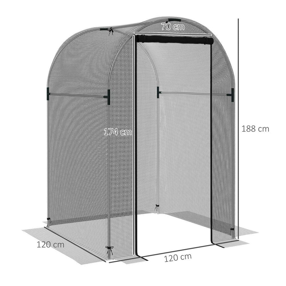 Outsunny Fruit Cage, Plant Protection Tent, 1.2 x 1.2 x 1.9m, Black