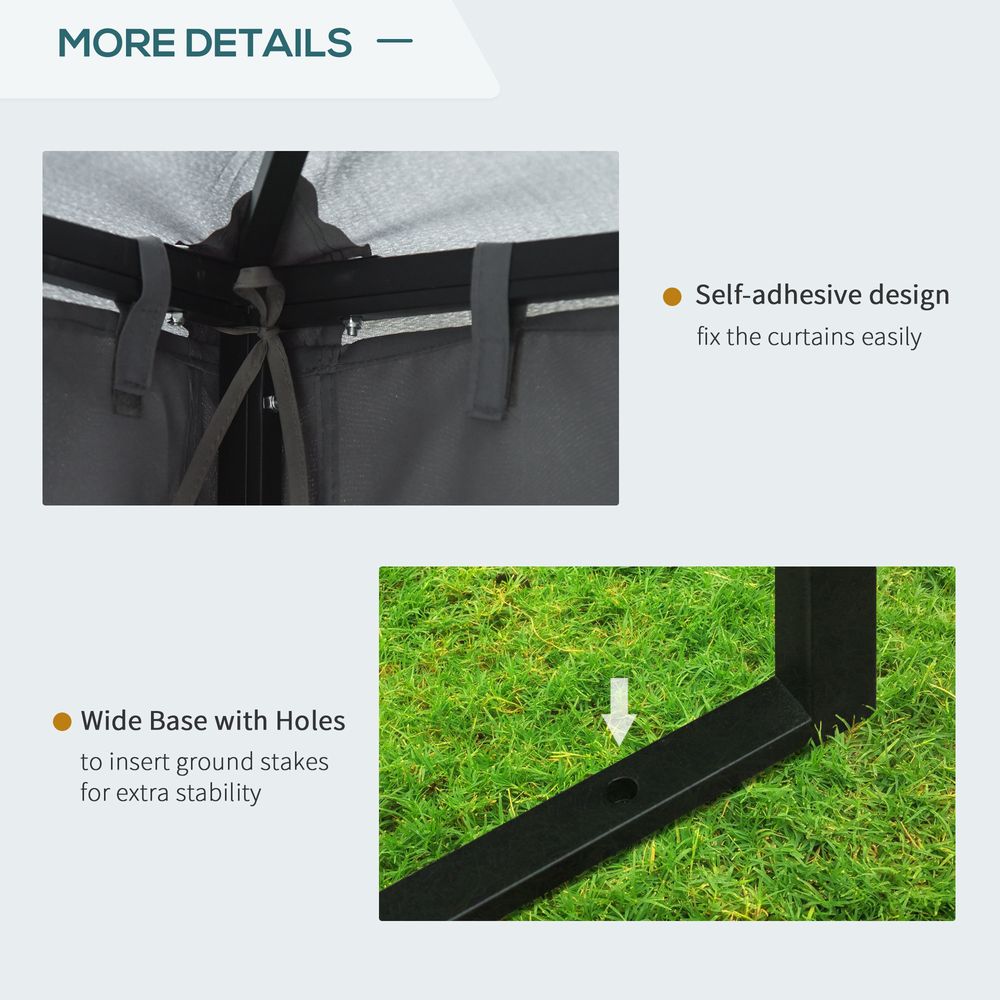 Premium 3x3m Metal Gazebo - Perfect for Weddings, Parties & Patios - Dark Grey