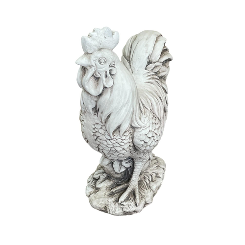 Stone Effect White Cockerel Statue