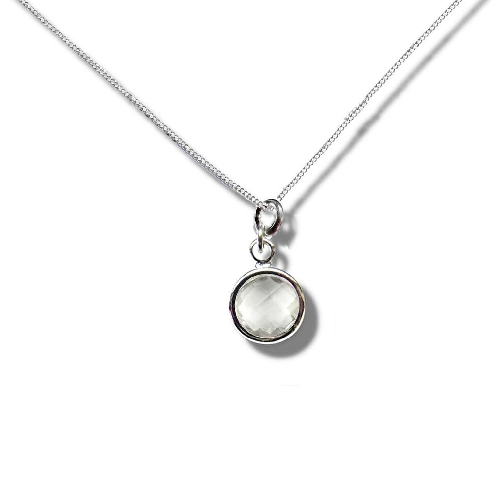 April Birthstone Necklace - Clear Crystal