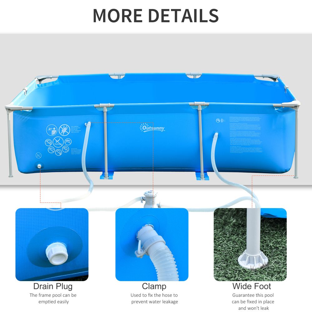 Premium Steel Frame Pool & Filter Pump Kit - Rust Resistant & Easy to Assemble - 315x225x75cm Blue