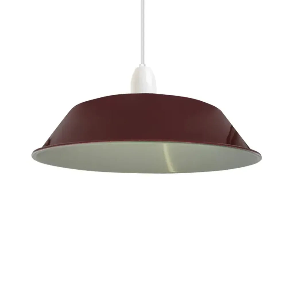 3 Pack Burgundy Retro Vintage Lampshade Easy Fit E27/B22 Base Pendant Metal 36cm Lamp Light Shades