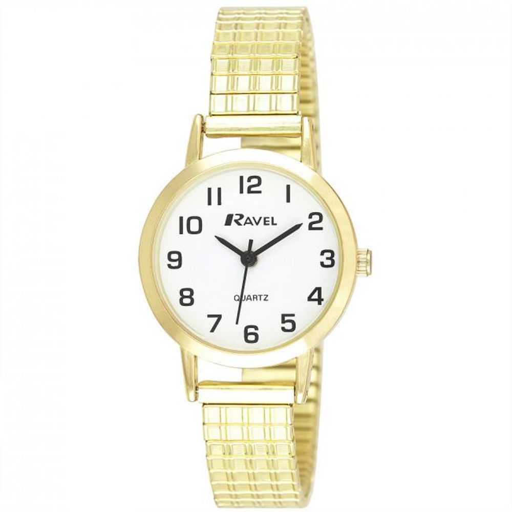 Ravel Ladies Gold White Dial Watch - Premium Quality, Classic Style, Expander Bracelet