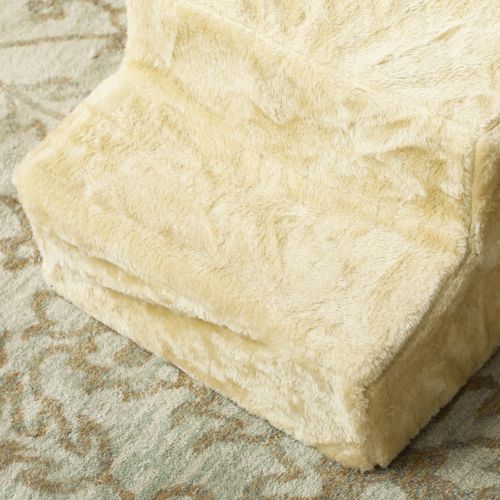 PawHut Three-Step Portable Dog Stairs with Washable Plush Cover