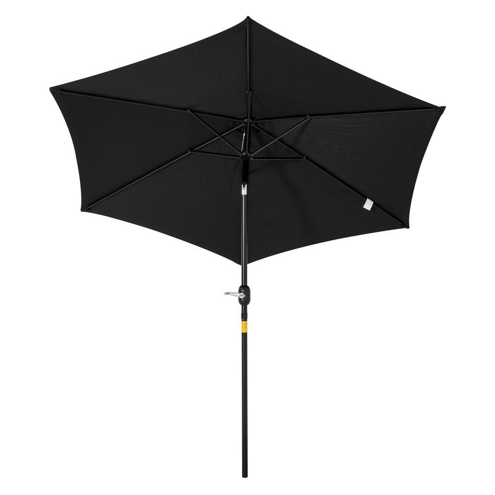 Premium Outsunny 2.7M Patio Umbrella - Sun Shade Garden Parasol - Aluminium - Black