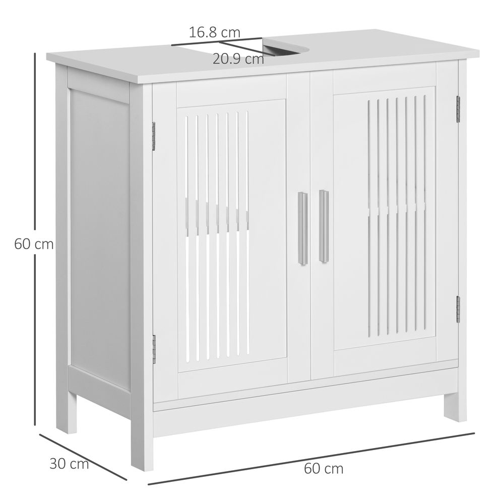 Space-Saving Under Sink Cabinet: 2-Door Bathroom Vanity, White - High Quality & Stylish Design