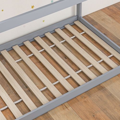 HOMCOM Wooden Single Bed Frame with Tree House Style