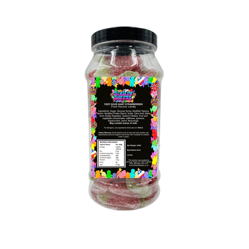 Fizzy Strawberries Retro Sweets Gift Jar - 630g