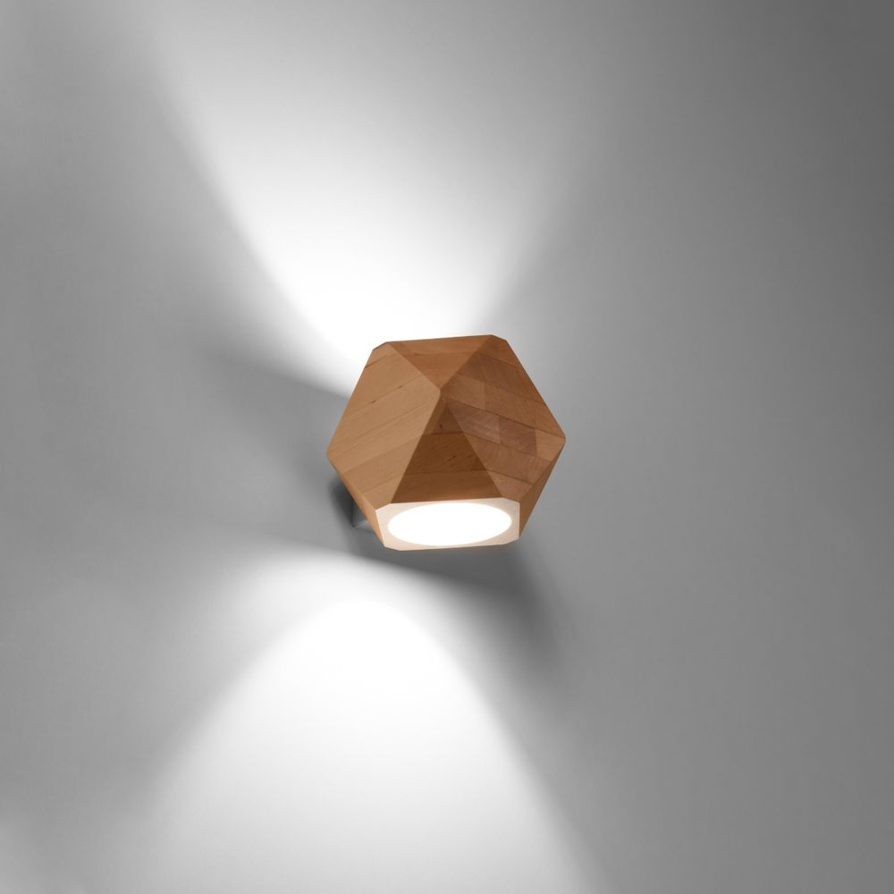 Scandinavian Design Wall Lamp - Natural Wood & Geometric - High Quality