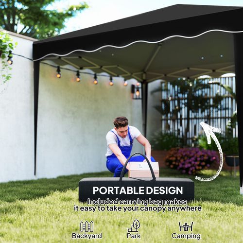 Outsunny 3x3(m) Pop Up Gazebo Marquee Tent for Garden w/ Carry Bag Black