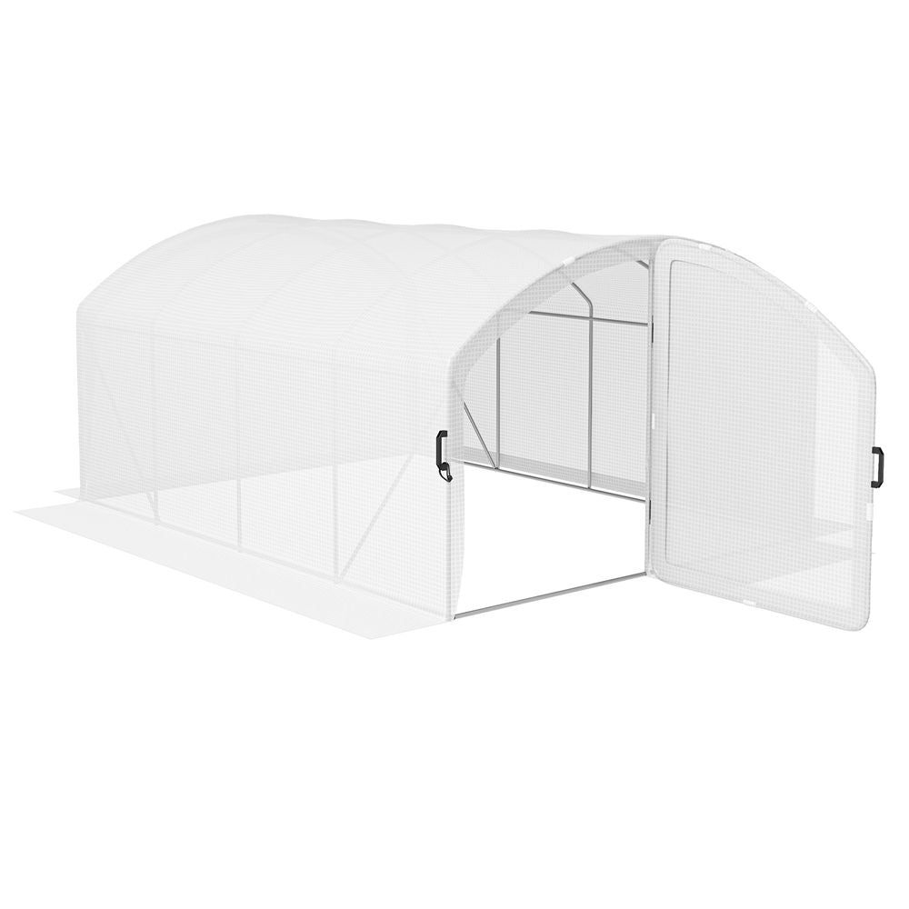 Premium Outsunny Polytunnel Greenhouse: 4x3x2m, UV-Resistant PE Cover, Door