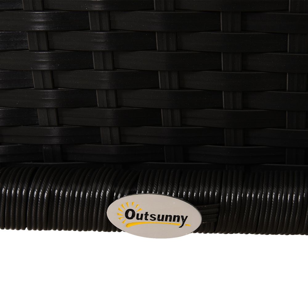 Outdoor Patio Furniture Set | 3-Piece Rattan Wicker Sofa Sectional | Black