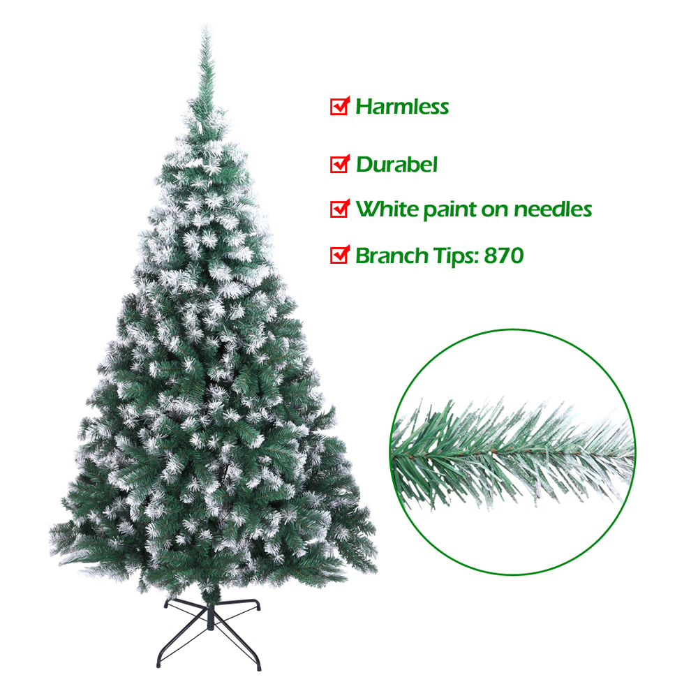7FT Spray White PVC Christmas Tree 870 Branches Artificial