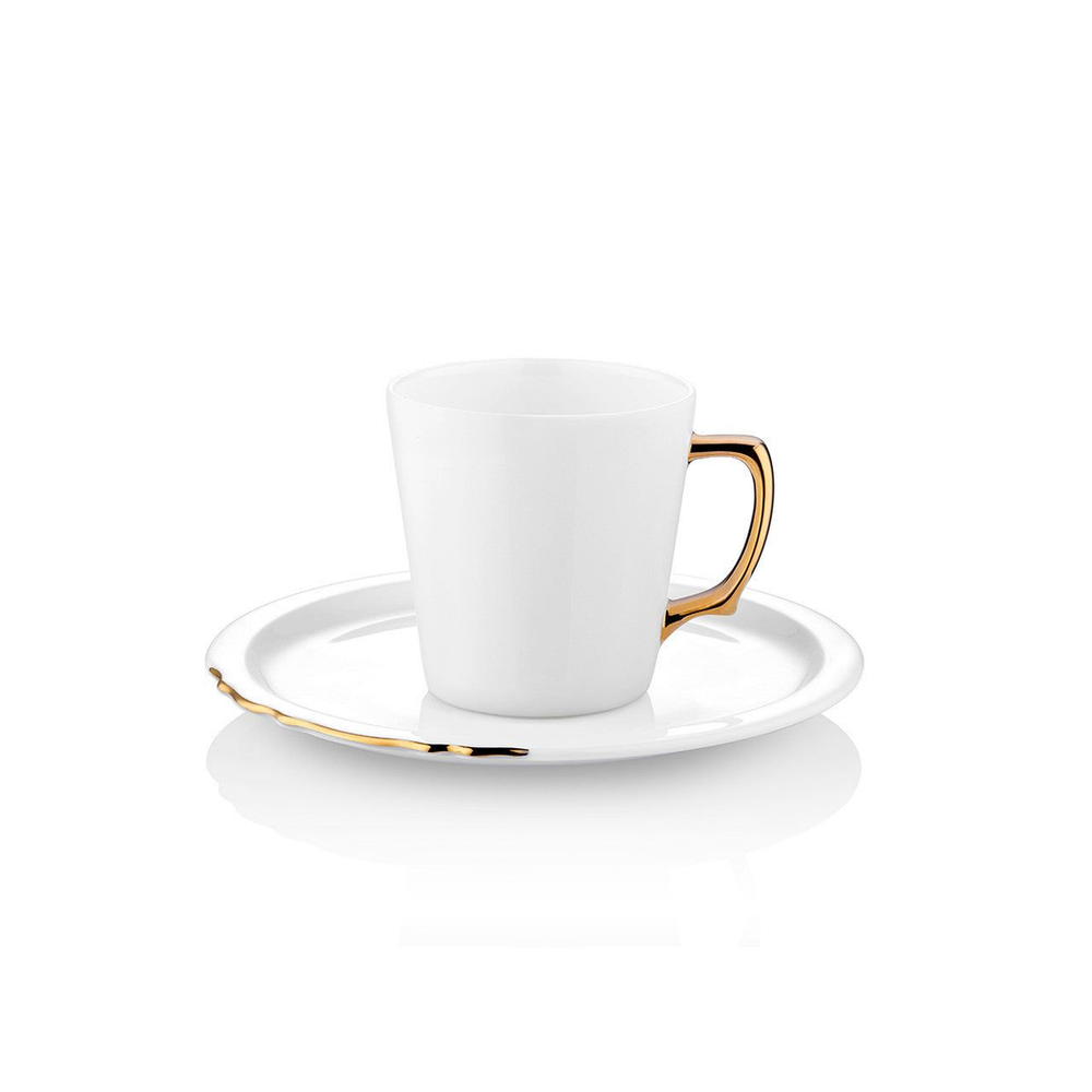 Eser-i Istanbul Tea Cup and Saucer - Gold - 230 cc
