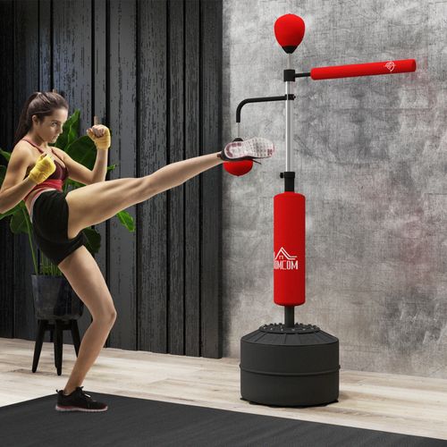HOMCOM 3-in-1 Punching Bag with 2 Speedballs, 360° Reflex Bar