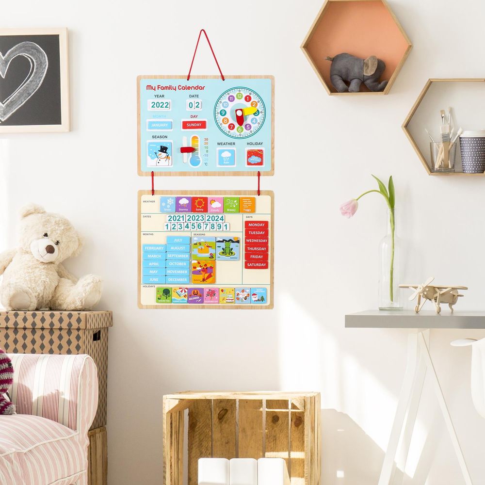 SOKA My Family Calendar - Learn Dates, Seasons, Time, & More - High Quality Wooden Toy