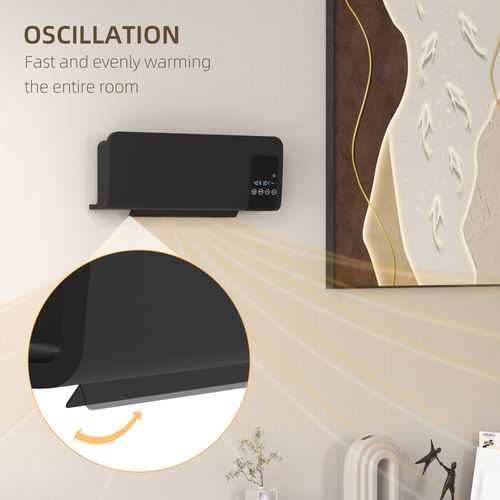 HOMCOM 2000W Wall Mounted Ceramic Heater with Remote Control for Home